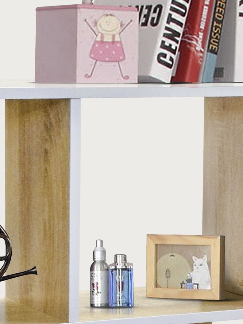 Estante Librero Vertical Top Living Book-0 Madera y Blanco-7