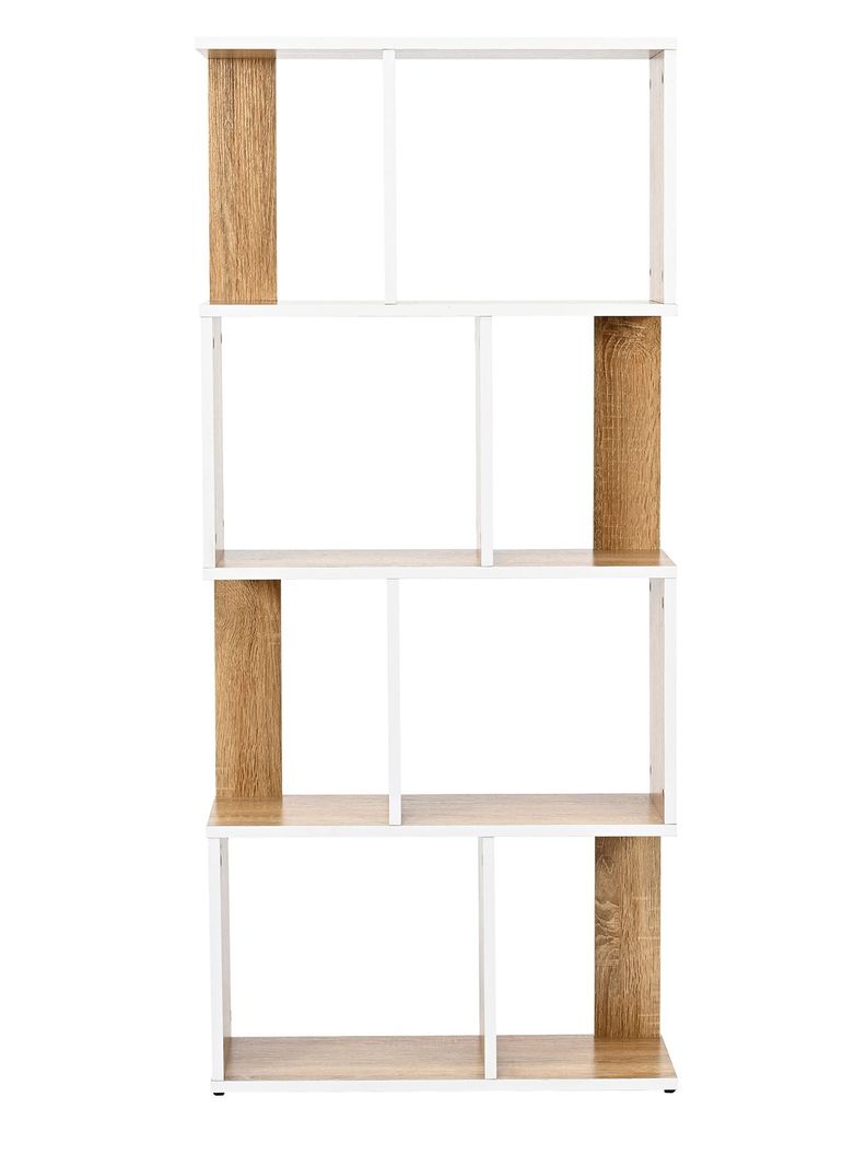 Estante Librero Vertical Top Living Book-0 Madera y Blanco-8
