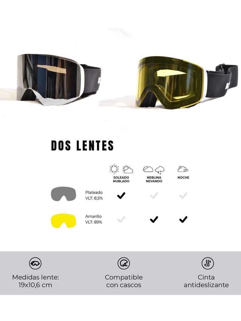 Antiparras Gafas de Nieve Magnéticas SnowPanda Ski Snowboard-2