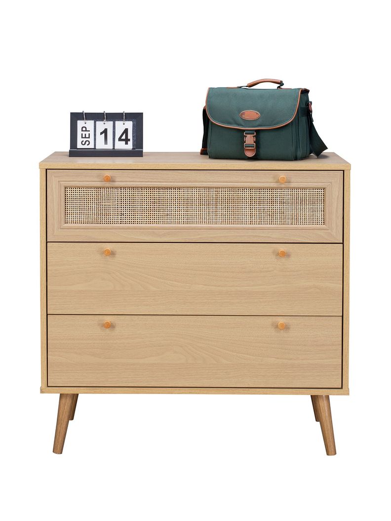 Cómoda con Ratán Top Living Calcuta Cajonera de 3 Cajones-8