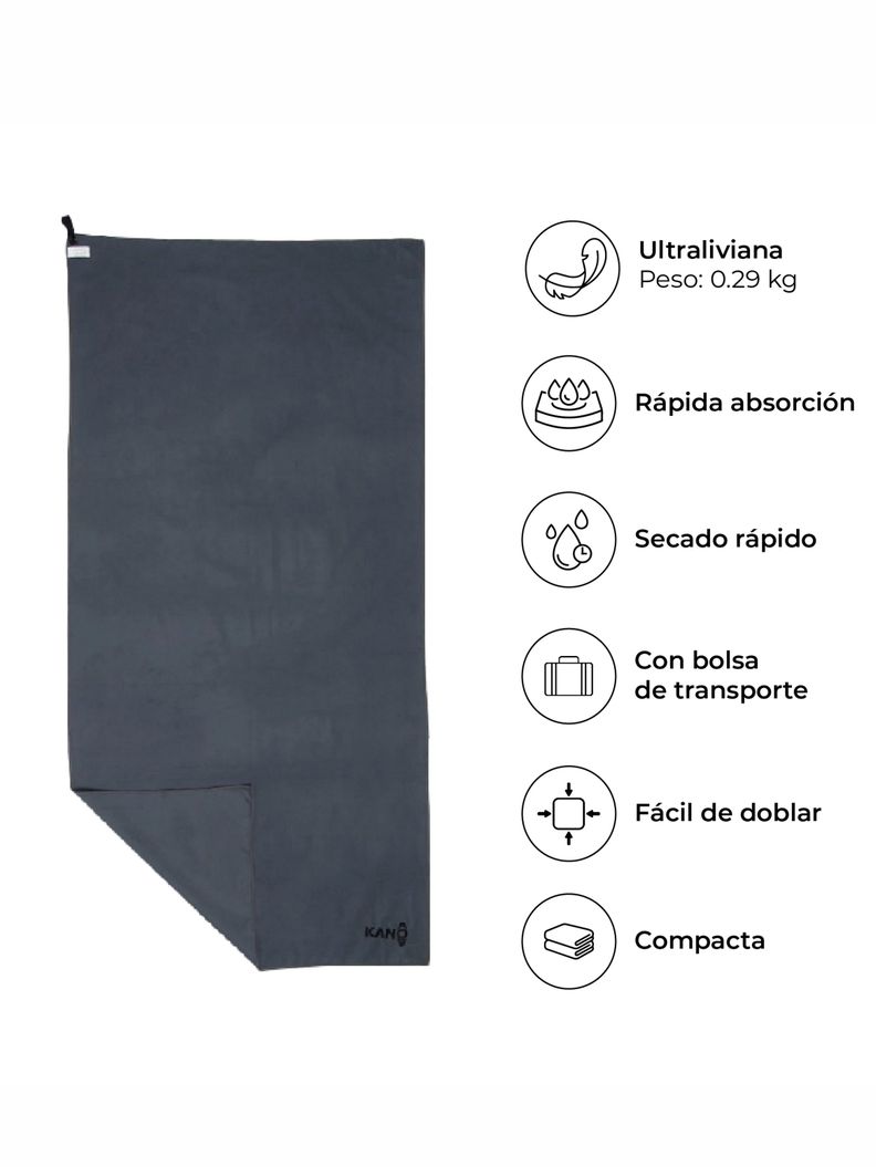 Toalla de Microfibra Negra Secado Rápido-2