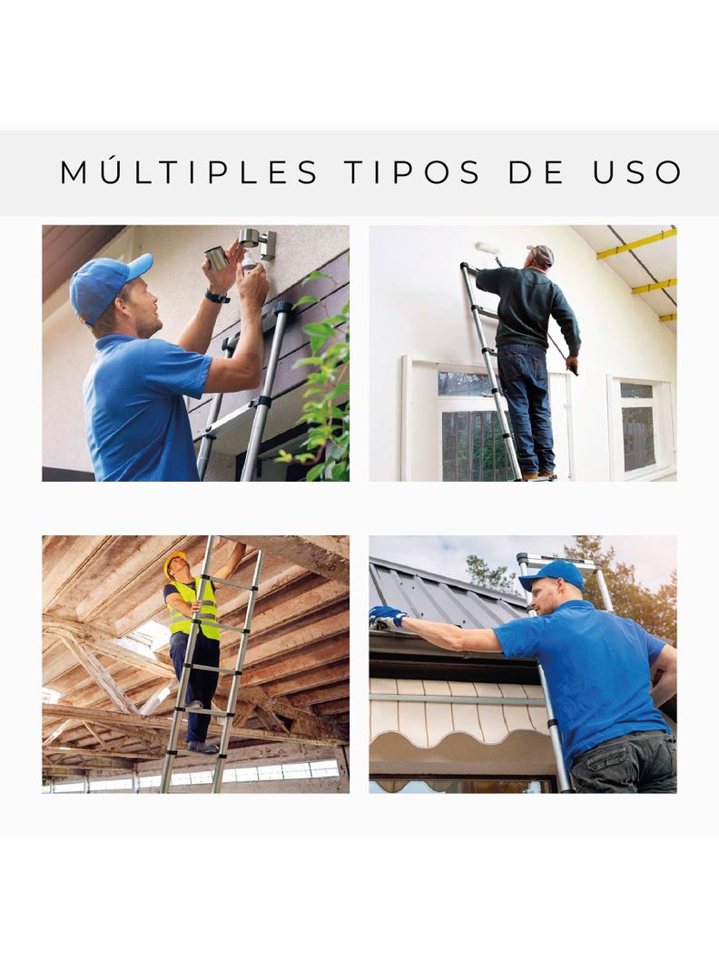 Escalera Telescópica Halten 4,3 Mts Aluminio Retráctil-5
