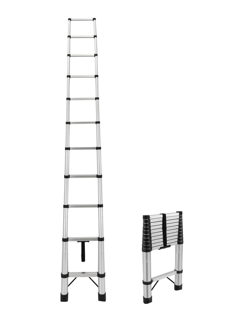 Escalera Telescópica Halten 4,3 Mts Aluminio Retráctil-0