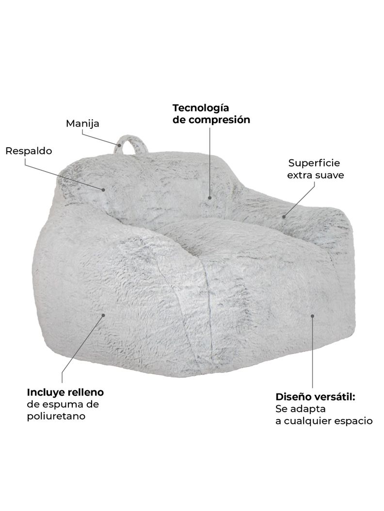 Sillón Pouf / Puff Relan Ditto de Sherpa con Relleno-3