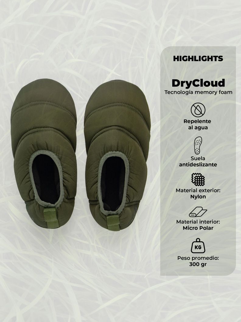 Pantuflas Outdoor Kano Impermeables con Memory Foam Verde-1