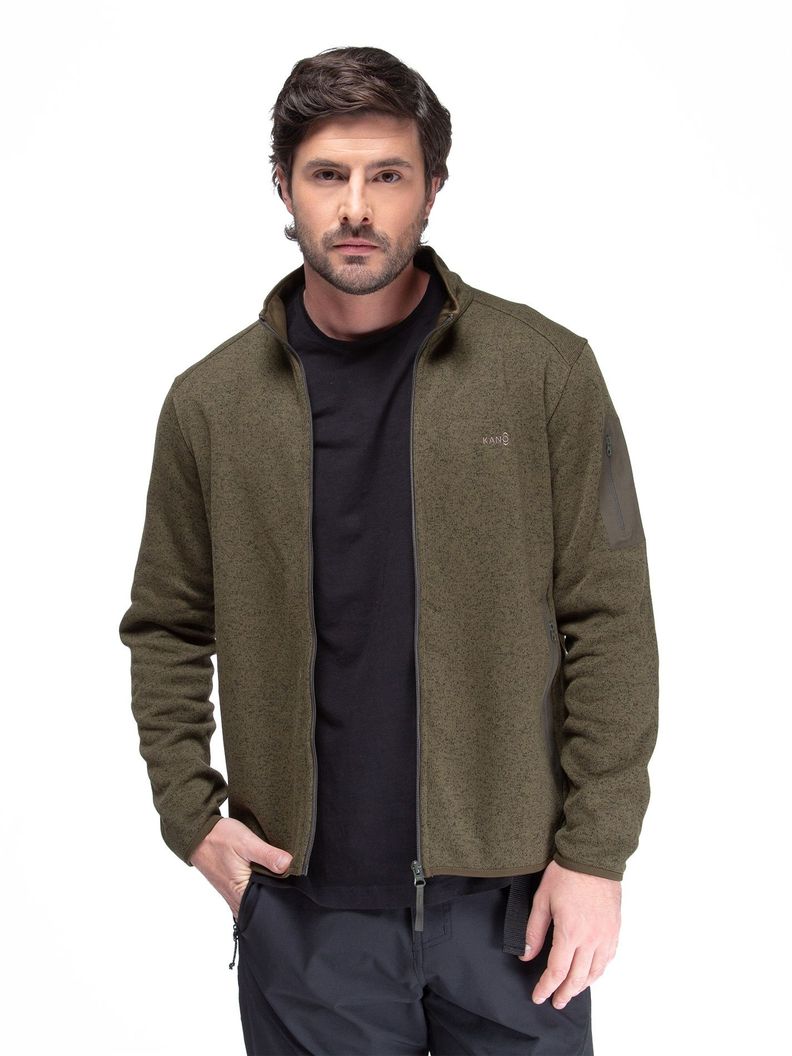 Chaqueta Polar Blend Hombre Kano Notro Verde con Bolsillos-0