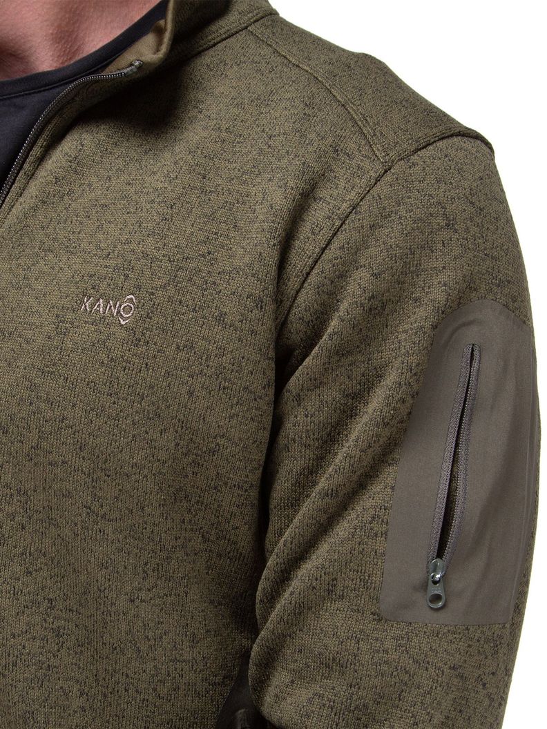 Chaqueta Polar Blend Hombre Kano Notro Verde con Bolsillos-3