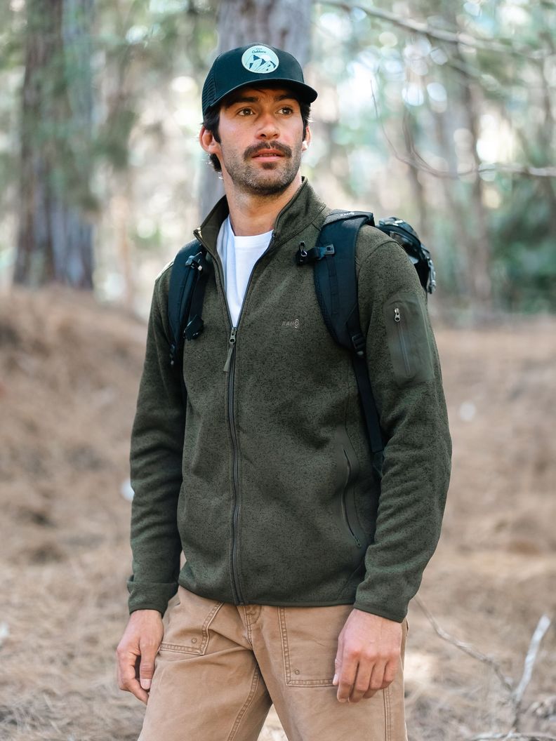 Chaqueta Polar Blend Hombre Kano Notro Verde con Bolsillos-5