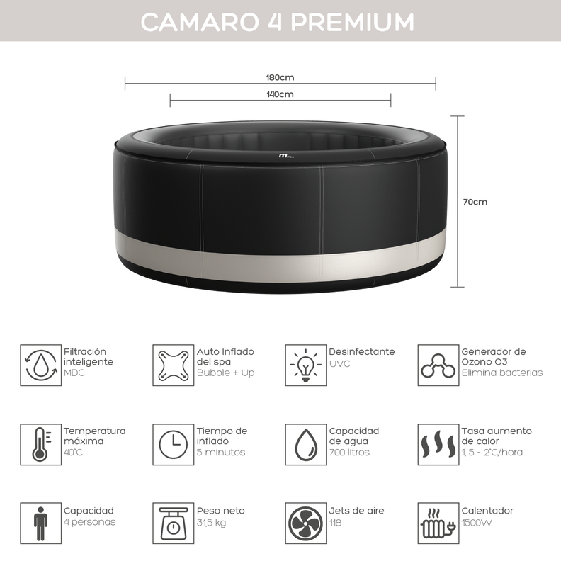 Hot Tub Inflable Camaro Premium Para 4 Personas MSpa-1