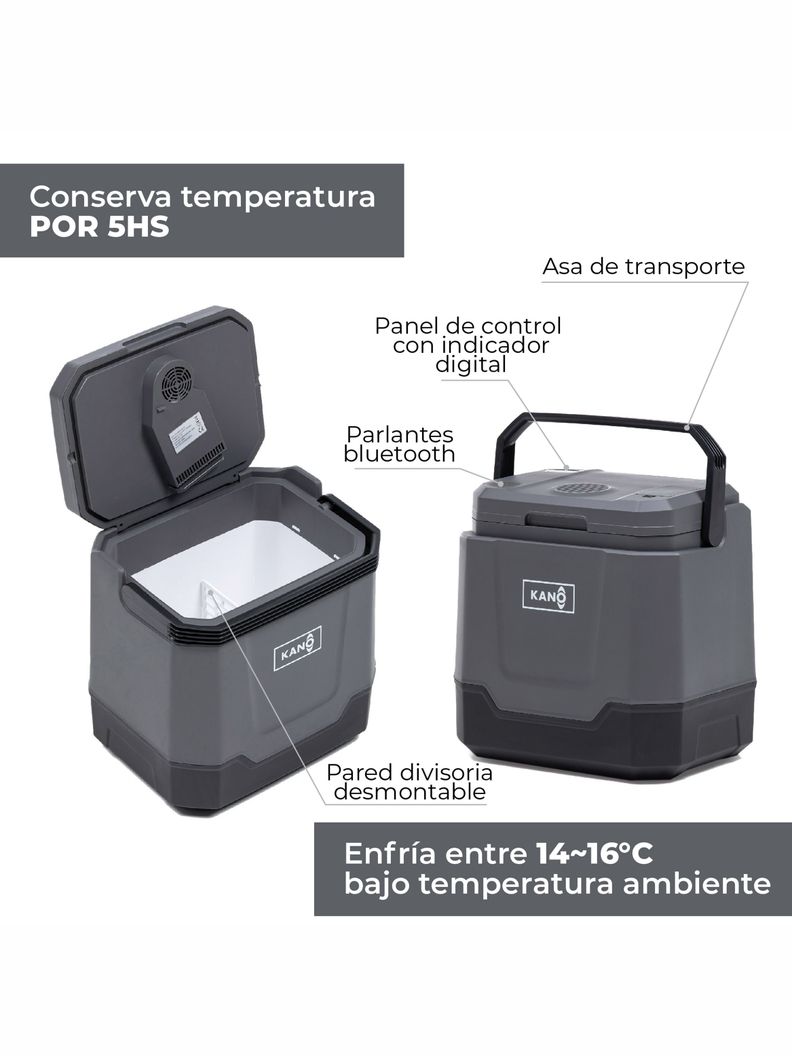 Cooler Eléctrico Portátil Kano Queulat Enfría y Calienta 33L-3