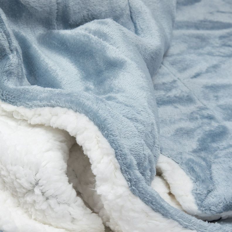 Manta Frazada Sherpa Polar Franela Azul 1,5 Plazas Relan-1