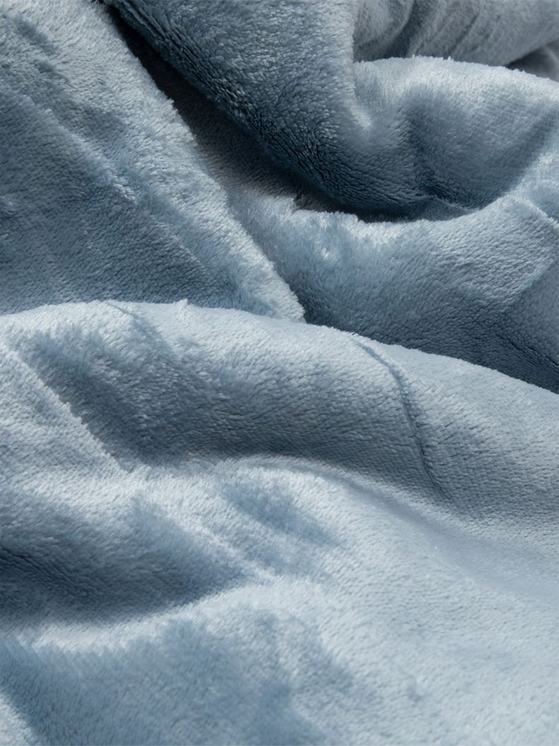 Manta Frazada Sherpa Polar Franela Azul King Relan-3