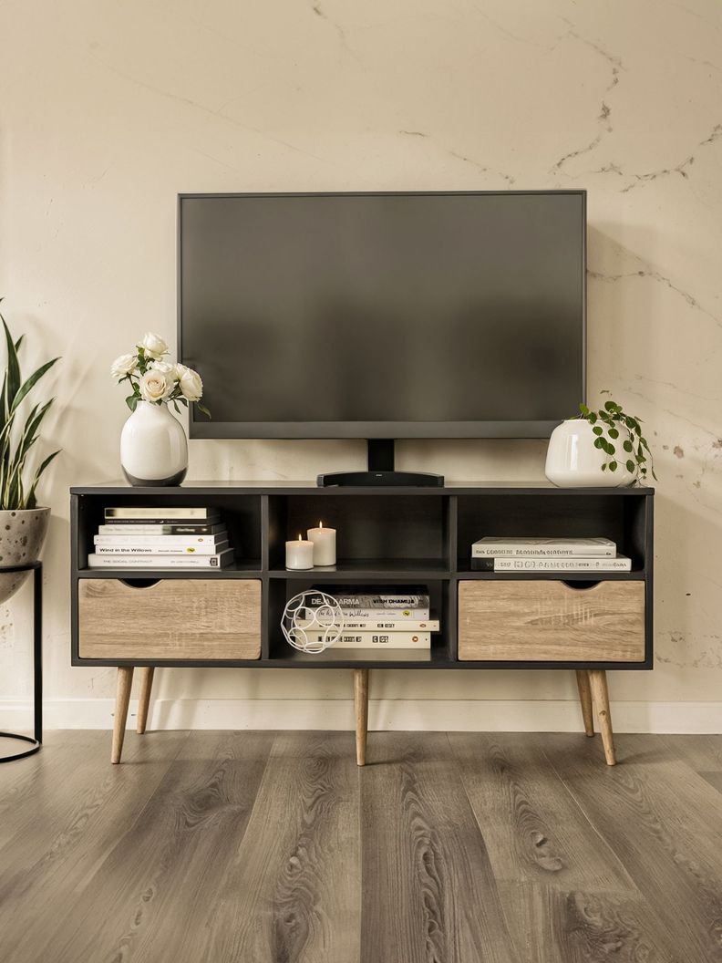 Rack de TV Top Living Bolonia Black con Cajones Nórdico-1