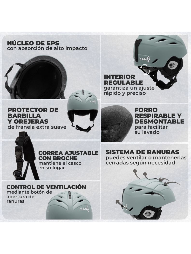 Casco de Nieve para Niños Kano Moss para Ski Snowboard-5