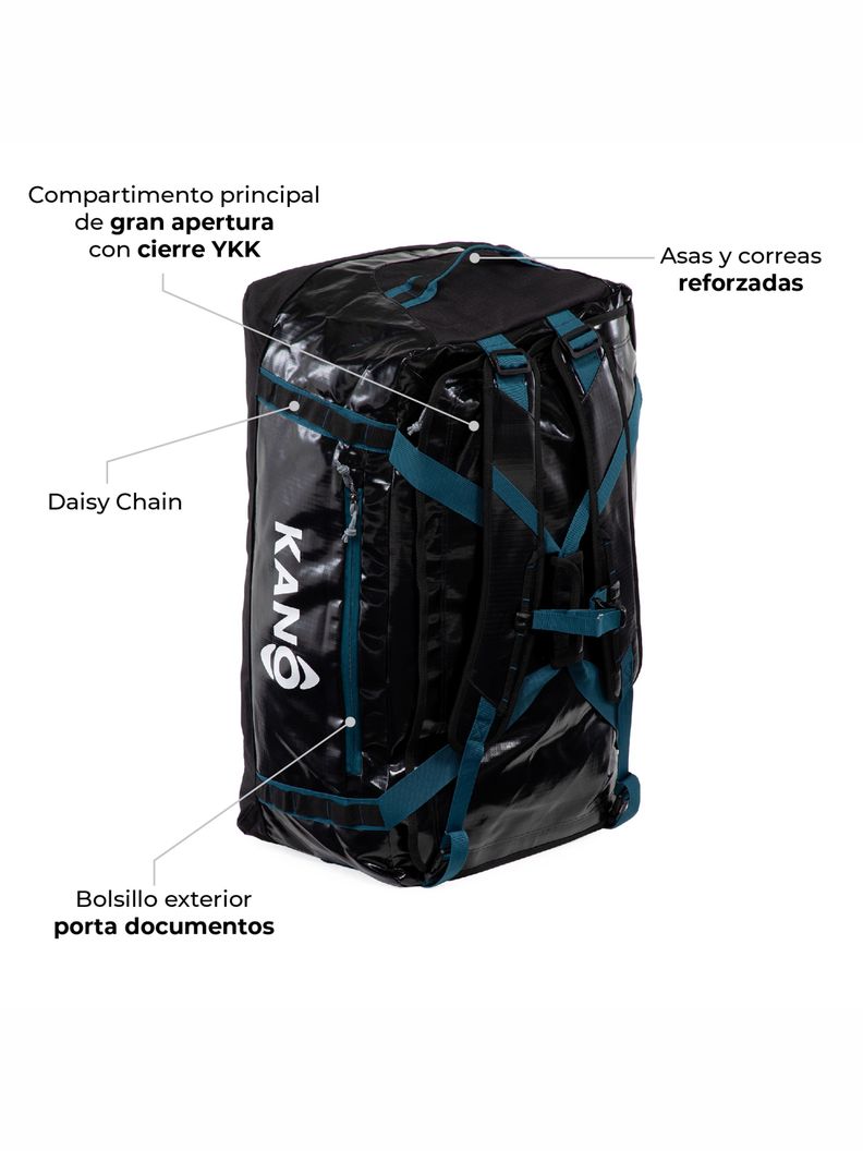 Bolso Mochila Impermeable Negro Kano Outdoor 80L Plegable-2
