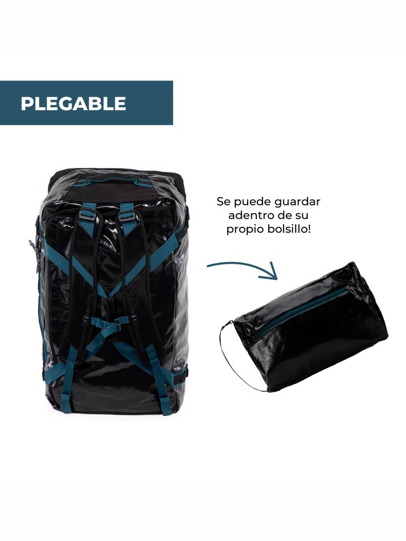 Bolso Mochila Impermeable Negro Kano Outdoor 80L Plegable-4