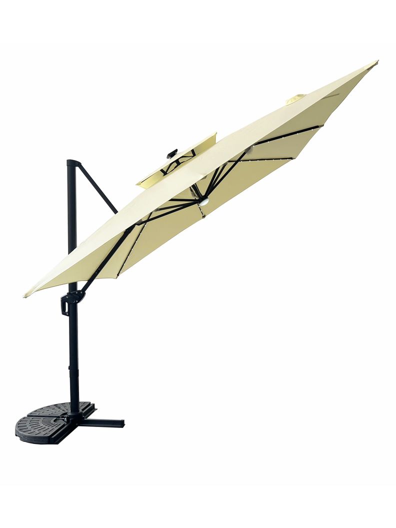 Quitasol Reforzado con Base Relan Bright Night Luces 300cm-7