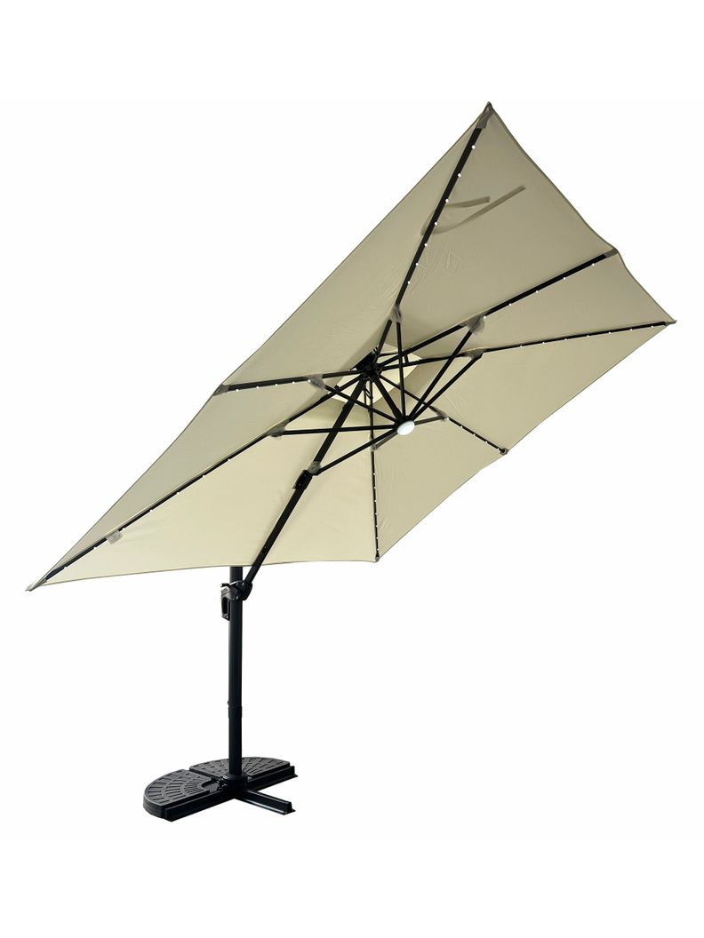 Quitasol Reforzado con Base Relan Bright Night Luces 300cm-8