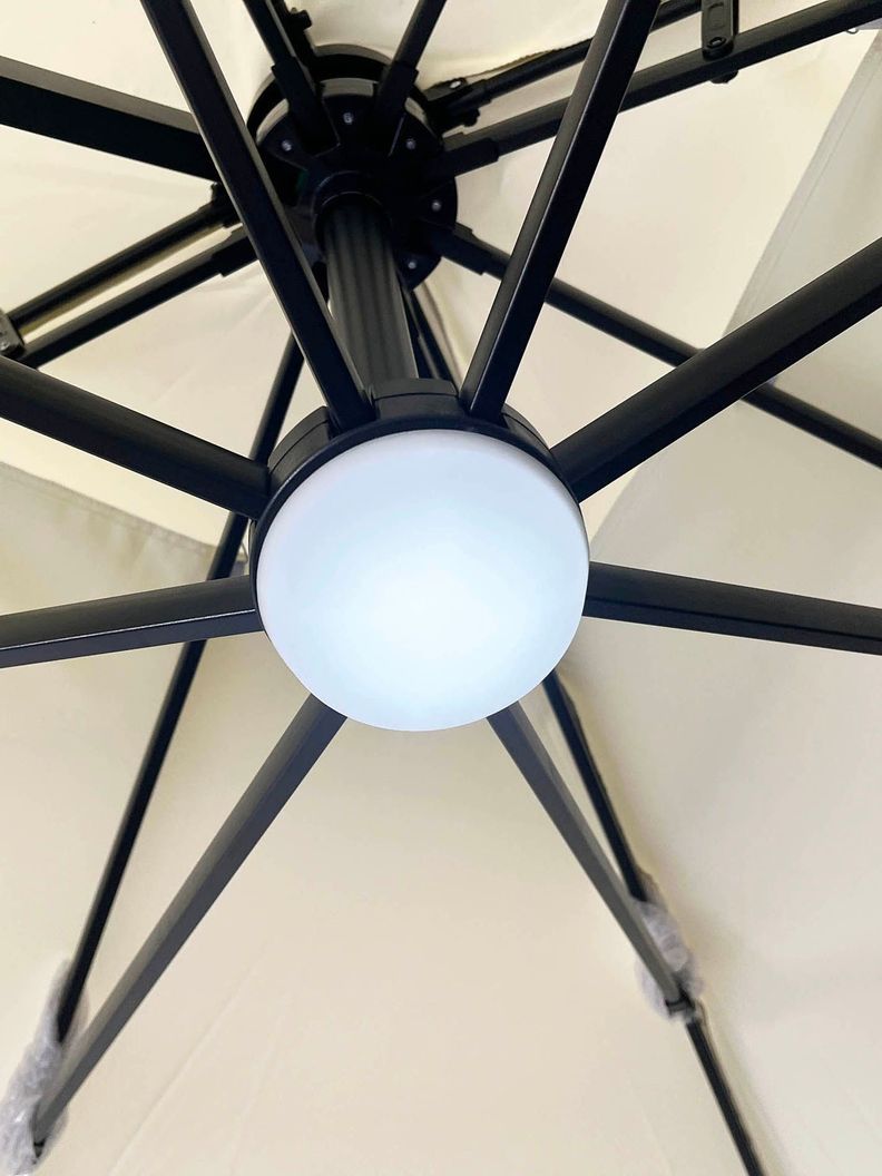 Quitasol Reforzado con Base Relan Bright Night Luces 300cm-9