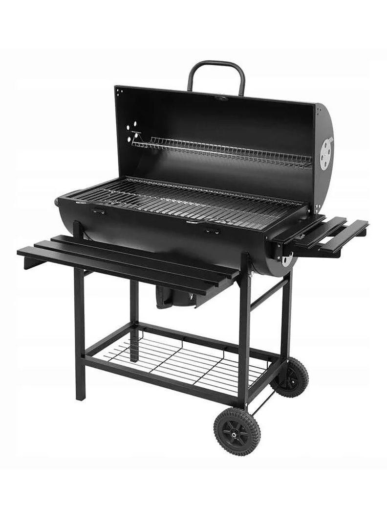 Parrilla Tambor a Carbón Relan BBQ Black con Tapa y Ruedas