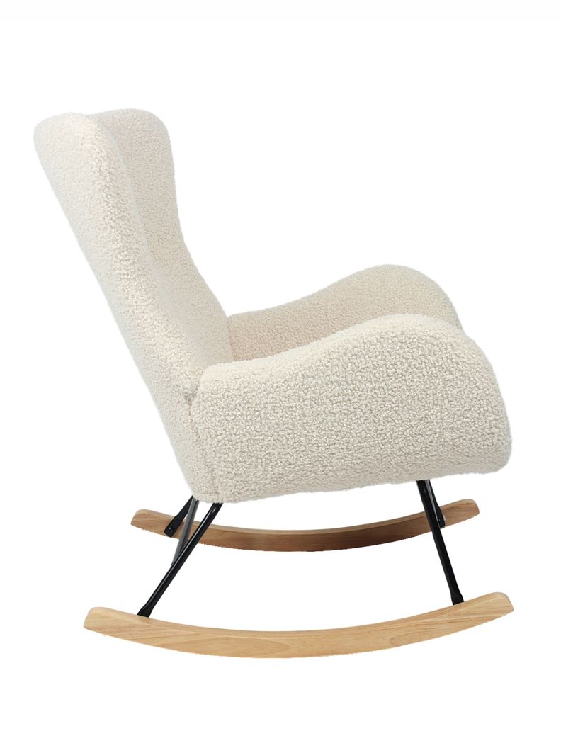 Sitial Mecedora Sherpa Relan Tavia Silla Individual Beige-1