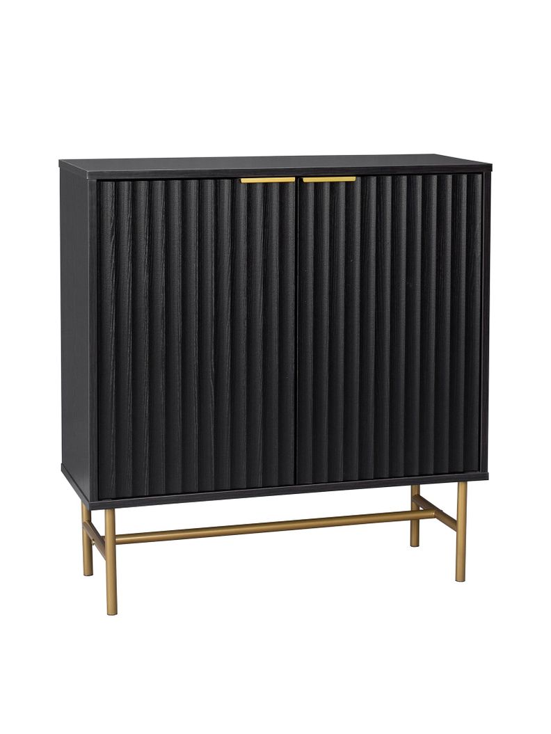 Bar Buffet Negro con Dorado Top Living Bronx Vajillero-0