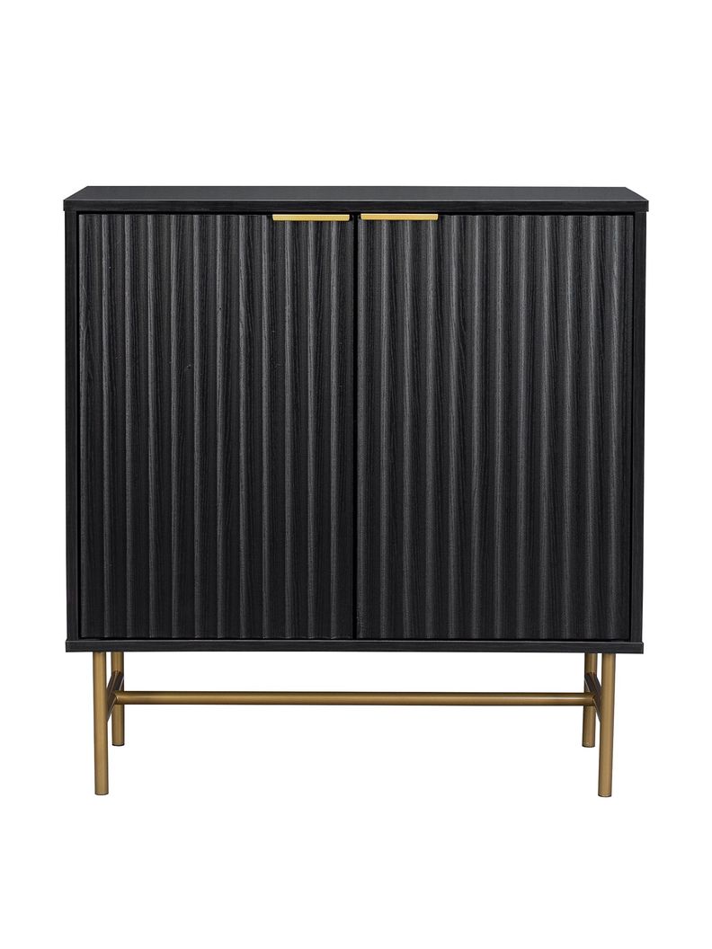 Bar Buffet Negro con Dorado Top Living Bronx Vajillero-6