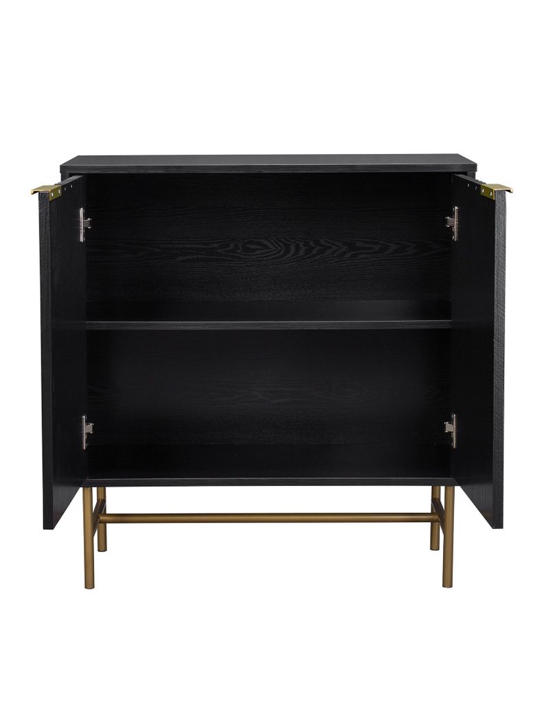 Bar Buffet Negro con Dorado Top Living Bronx Vajillero-8
