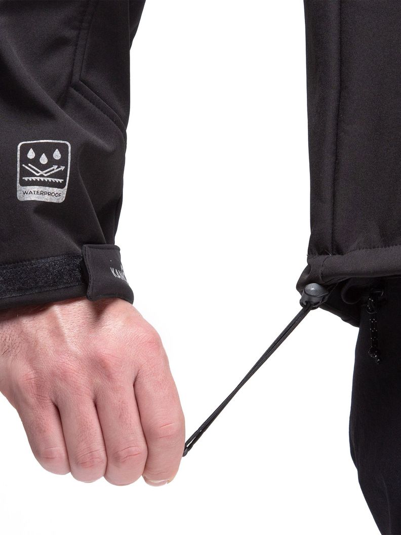 Chaqueta Softshell Impermeable Kano Tepa Negro con Gorro-5