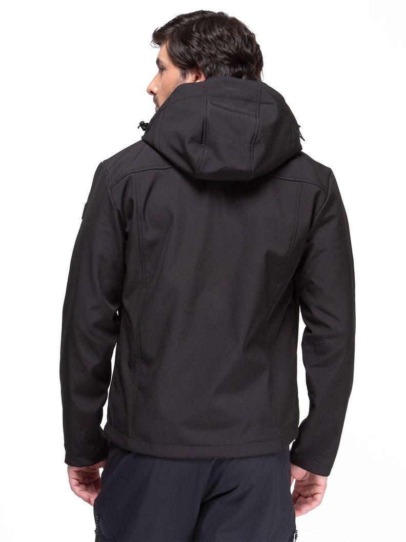 Chaqueta Softshell Impermeable Kano Tepa Negro con Gorro-8