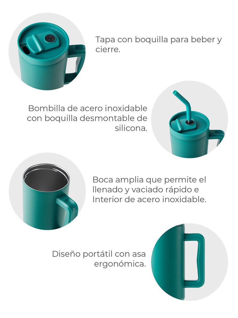 Vaso Térmico Quencher Mug 1,2lts con Bombilla-5