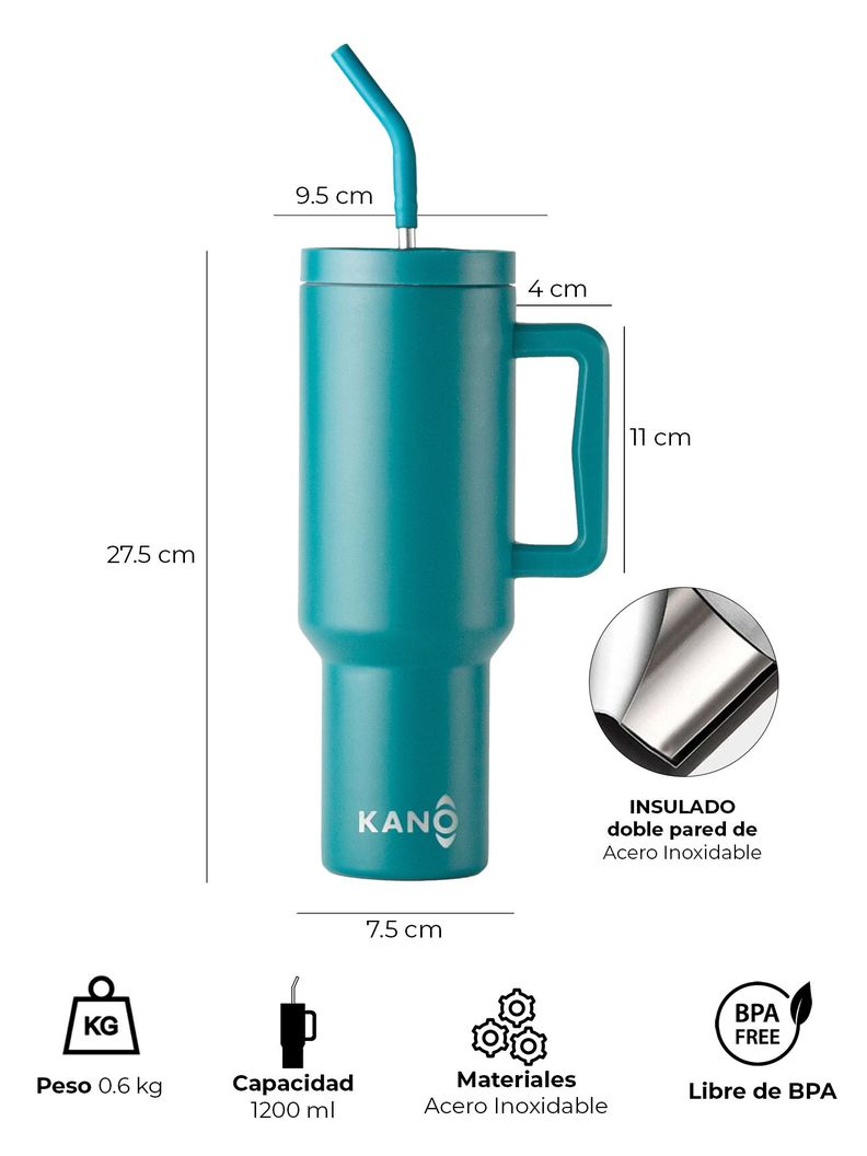Vaso Térmico Quencher Mug 1,2lts con Bombilla-3