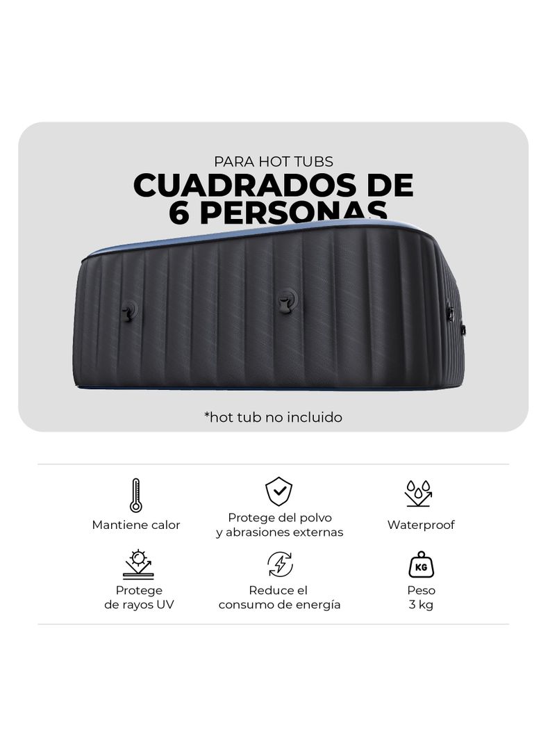 Cobertor Térmico MSPA para Hot Tubs Cuadrados de 6 Personas-3