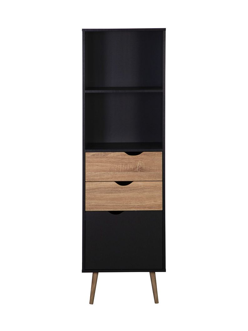 Estante Librero Top Living Gotemburgo Black Nórdico con Cajones-6