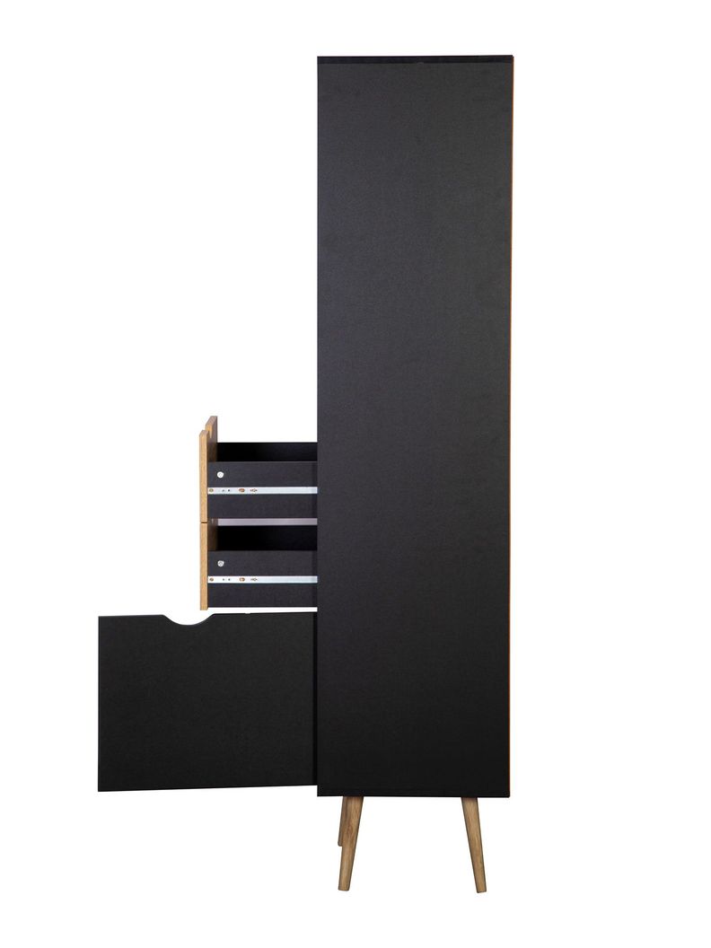 Estante Librero Top Living Gotemburgo Black Nórdico con Cajones-7