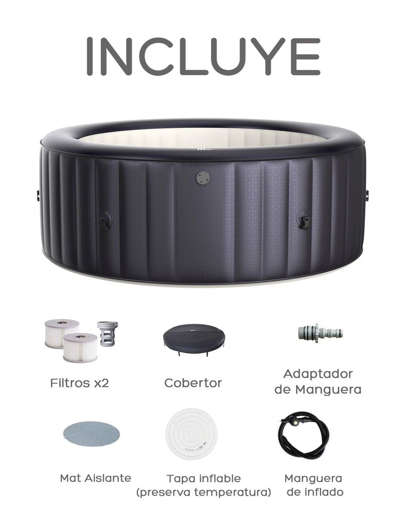 Hot Tub Inflable Spa Carlton Muse Jets Para 6 Personas MSpa-8