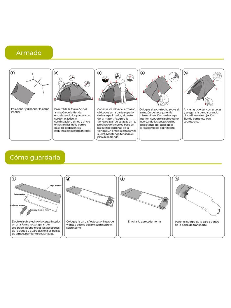 Carpa Técnica 2 Personas 4 Estaciones Camping Impermeable-7