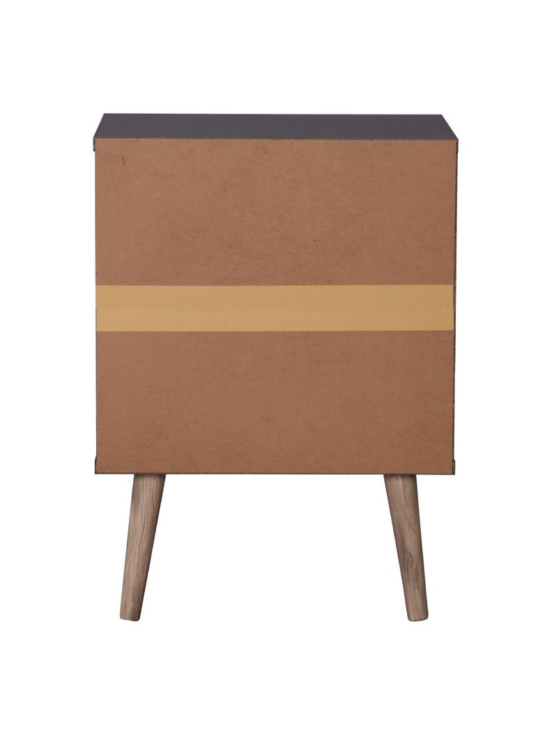 Velador Top Living Tromso Con Cajón Negro y Madera-9