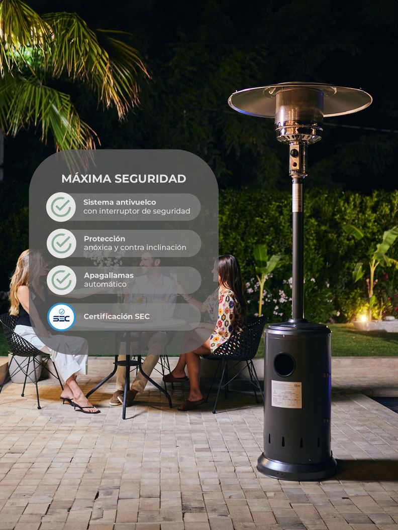 Estufa Calefactor Exterior Silver Para Patio Terraza Relan-4