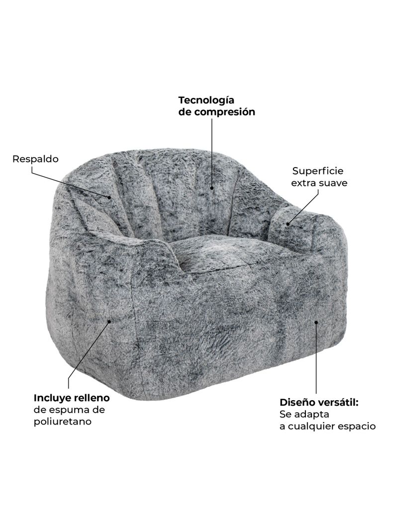 Sillón Pouf / Puff Relan Zilo de Sherpa con Relleno-3