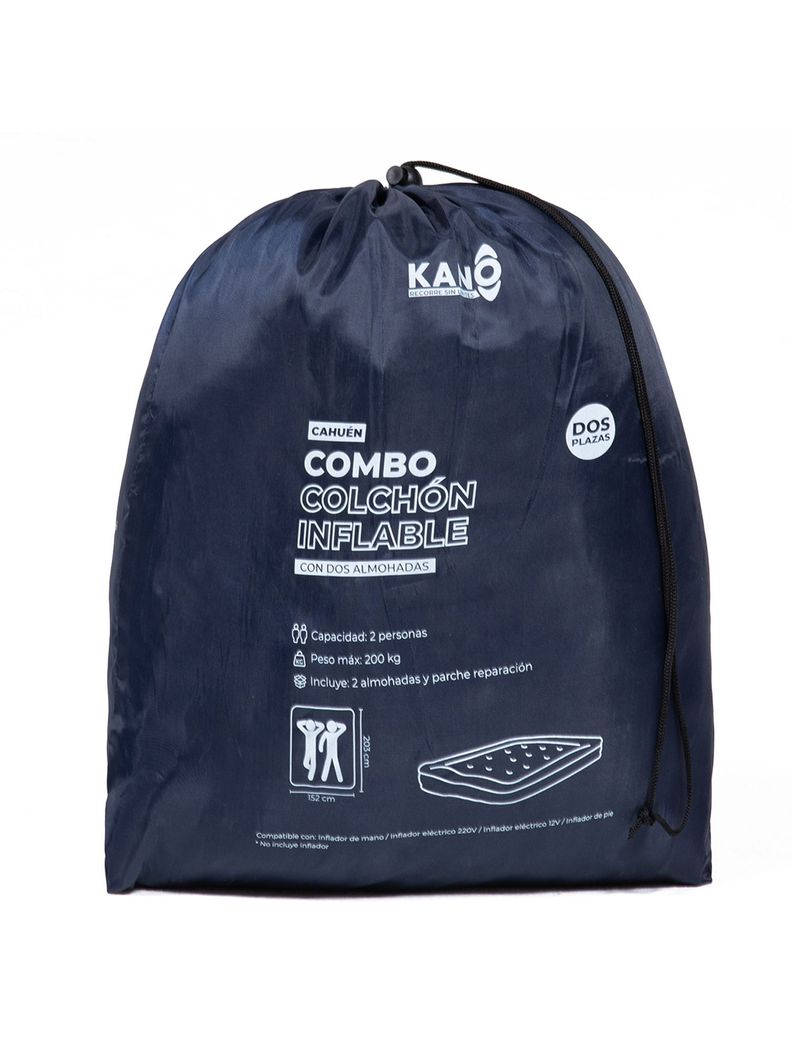 Colchón Inflable de 2 Plazas Kano con 2 Almohadas Camping-8
