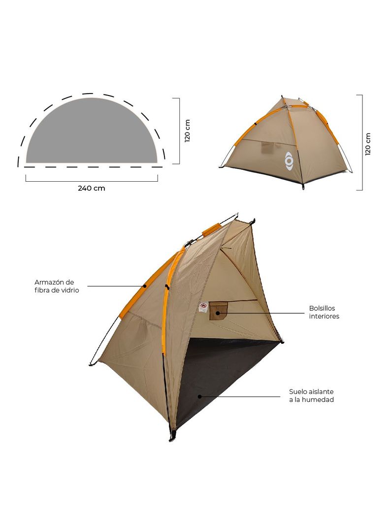 Media Carpa Quintay Playa Paraviento Con Protección UV-1