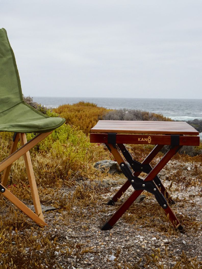 Mesa Plegable de Madera Oscura Para Camping Natural Kano-5