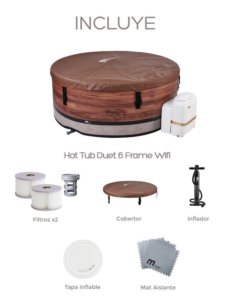 Hot Tub Inflable MSpa Duet 6 Frame con Wifi 6 Personas-6