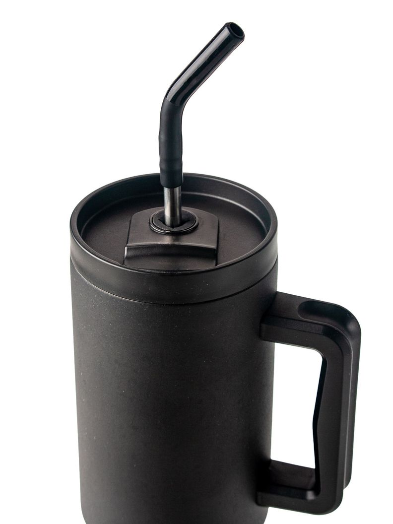 Mug Vaso Térmico Quencher 1,2lts con Bombilla Negro-7