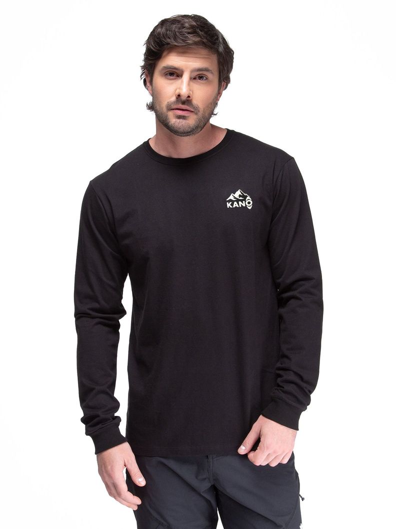 Polera Manga Larga Kano Paine 100% Algodón Orgánico Negro-0