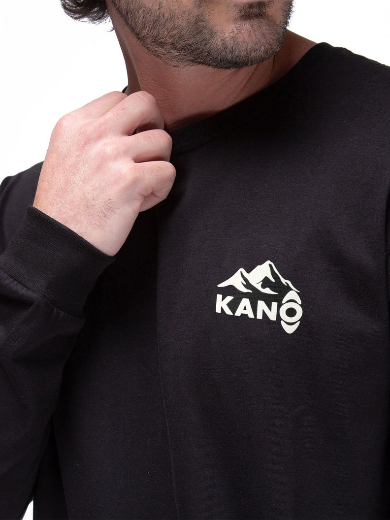 Polera Manga Larga Kano Paine 100% Algodón Orgánico Negro-1