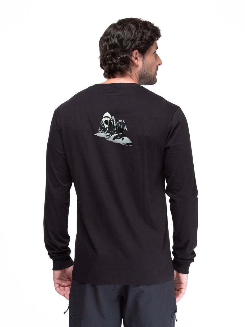 Polera Manga Larga Kano Paine 100% Algodón Orgánico Negro-4