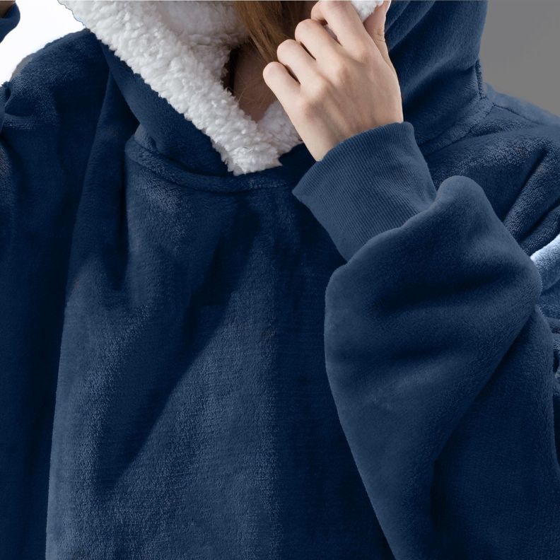 Manta Poncho Sherpa / Poncho Relan Azul-1