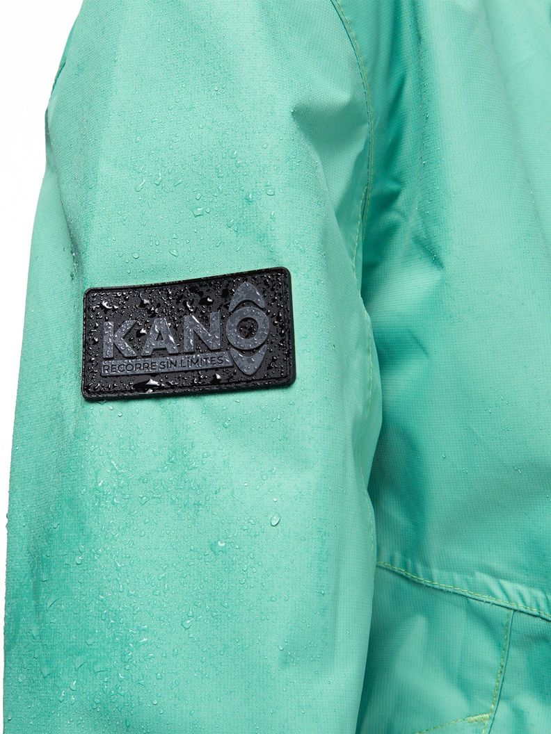 Chaqueta Cortavientos Impermeable Mujer Verde con Gorro-4